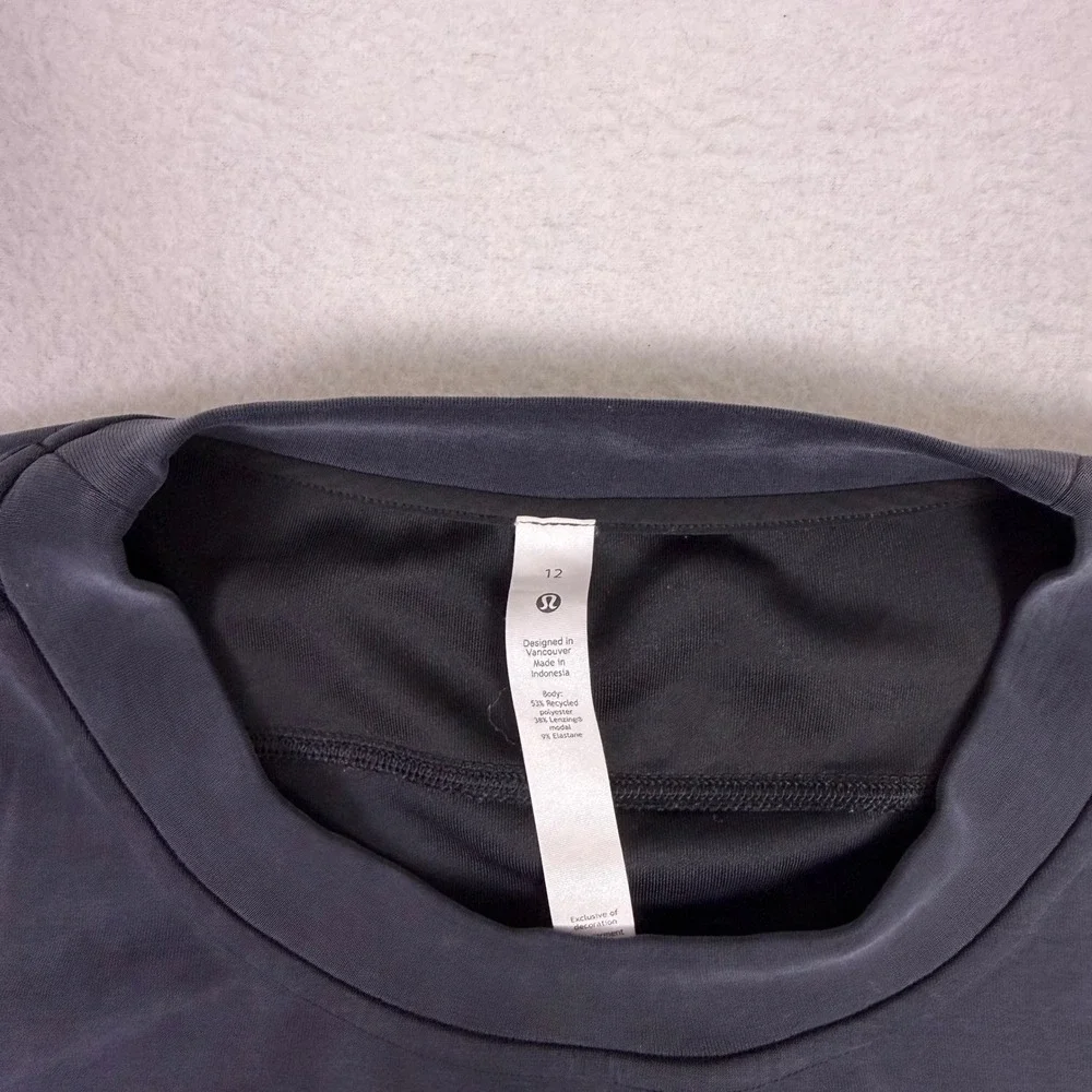Lululemon Womens‎ Softstreme Oversized Cropped Crewneck Sweatshirt 12 Grey